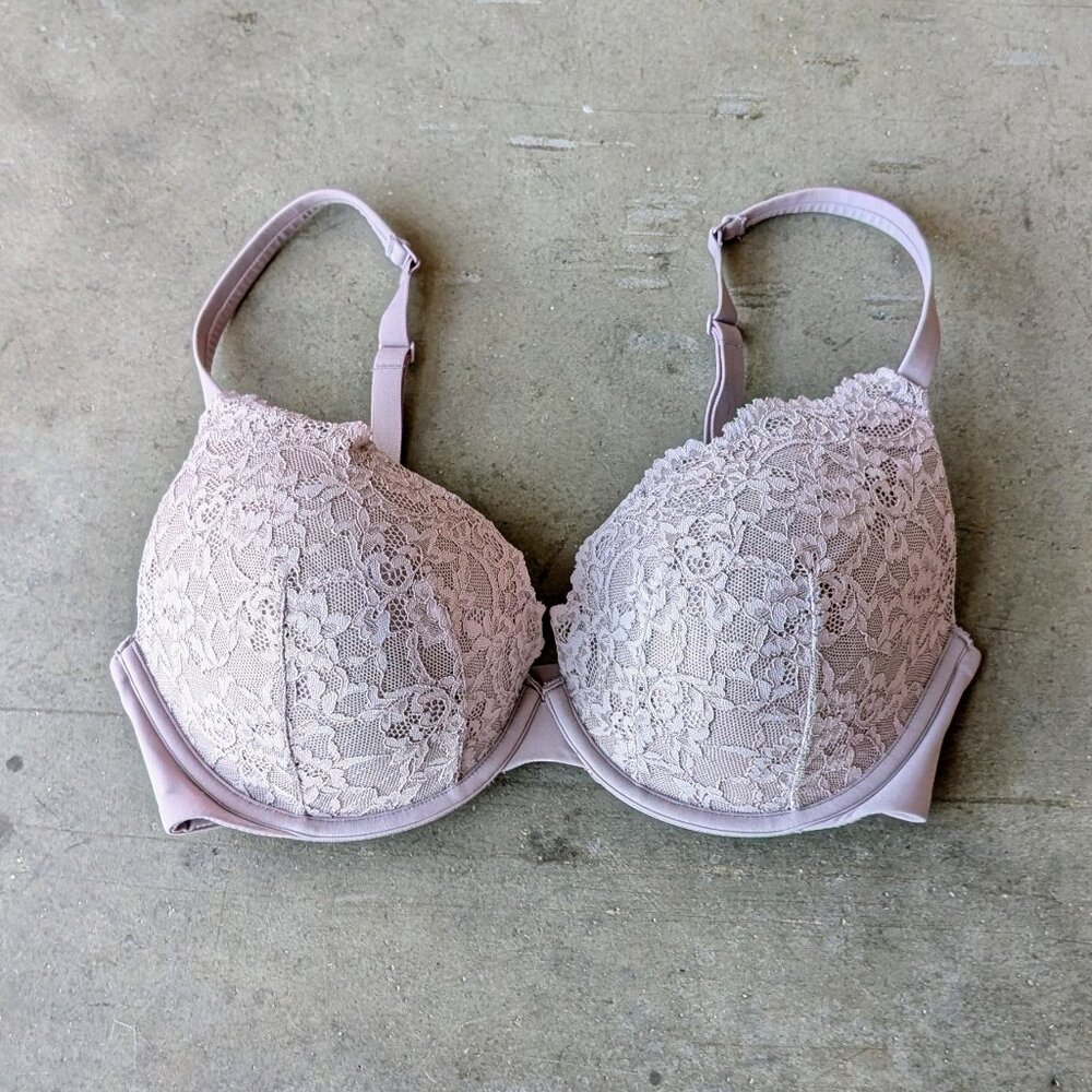 Skims Fits Everybody Lace T-Shirt Bra in Zinc size 36DD